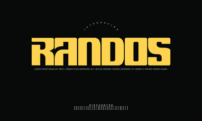 Obraz premium Abstract 'Randos' logo concept featuring playful geometric shapes and random elements, clean flat vector illustration for creative or modern branding.