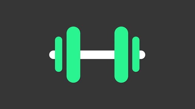 Strength and Fitness: a minimalist, vector-style dumbbell. Simple, clean, and perfectly suited for a health and fitness context. 