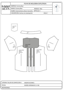 FICHA DE MOLDERIA EXPLOTADA- CAMISA MC