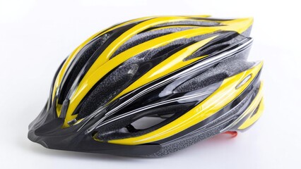 a yellow and black bicycle helmet. Concept Bicycle Helmet, Yellow and Black, Safety Gear, Urban Cycling, Head Protection
