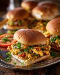 Indian Street Breakfast Masala Omelette Pav
