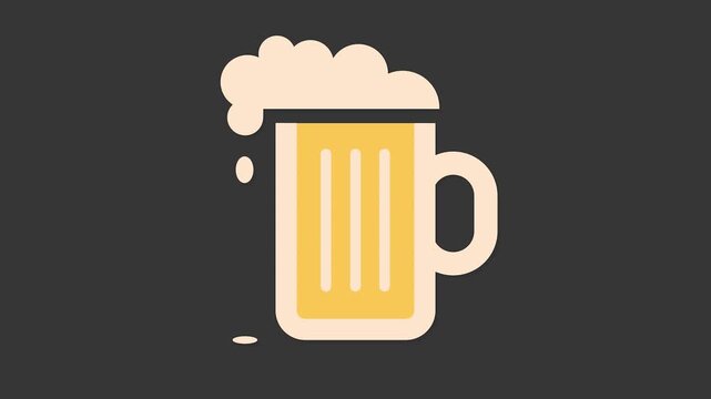 Craft Beer Icon: a simple cartoon illustration of a glass of beer. evokes a sense of relaxation and social connection