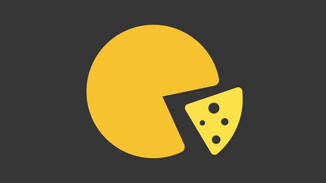 Cheese slice: A simple cheese illustration featuring a wedge cut, conveying a sense of appetizing appeal.