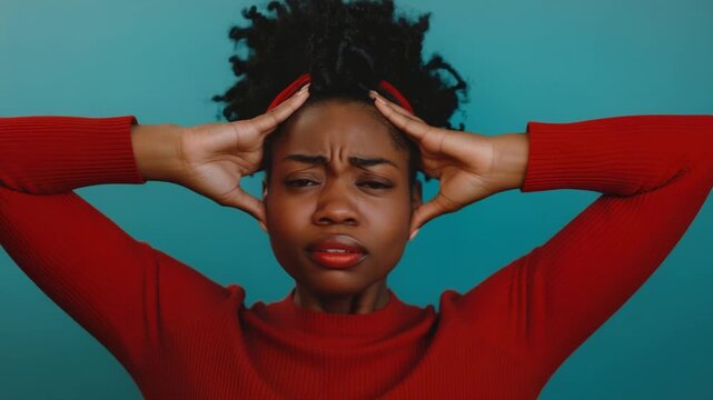 Video A woman sitting alone, covering her face with her hands