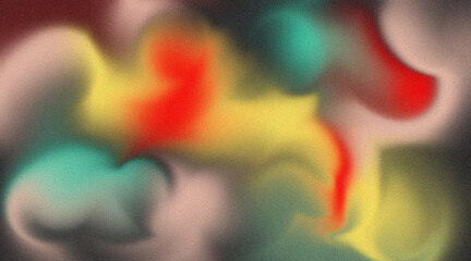 Warm Colorful Abstract Gradient Background with Soft Blurred Organic Forms and Grain Texture