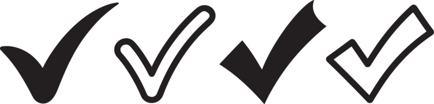 Different checkmark symbols checkmarks check mark verification symbols black checkmarks