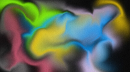 Colorful Abstract Gradient Background with Soft Blurred Fluid Shapes and Grainy Texture