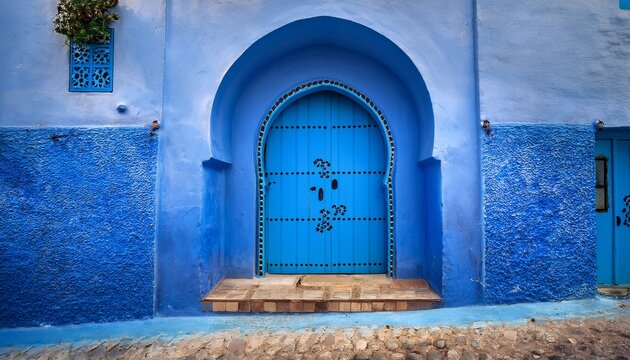 a blue doorway at medina one its total the neighborhood