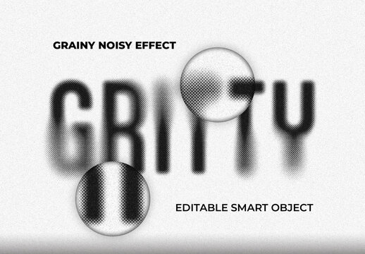 Black and White Grainy Noisy Halftone Grit Text Effect Rough Urban Font