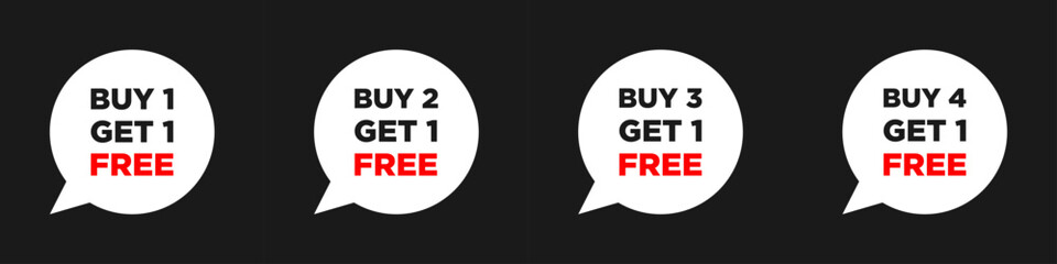 Buy X Get 1 Free Speech Bubble Sale Badges