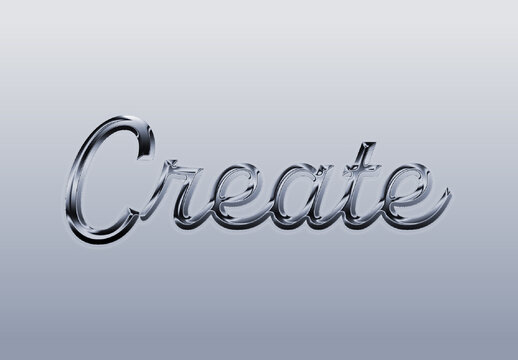 Silver And Black Chrome Script Text Effect Glossy Metallic Font