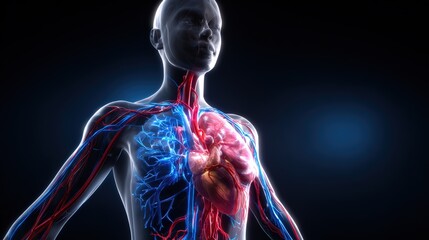 Human Anatomy With Heart And Vascular System