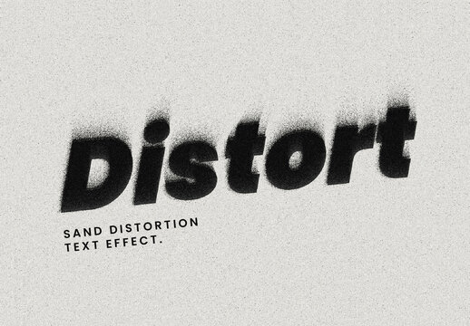 Black Sand Spray Distortion Text Effect Bold Rough Font