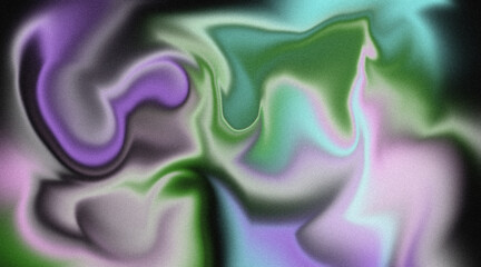 Dreamy Liquid Color Waves Abstract Background with Soft Glow Blur and Fine Grain Effect
