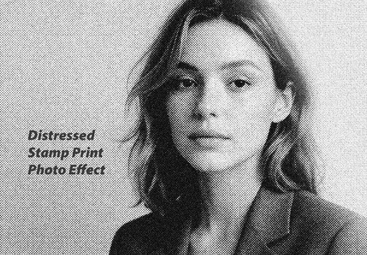 Halftone Dotted Print Photo Effect
