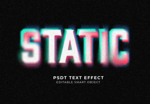 Glitch Blur Grain Text Effect