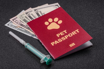 Obraz premium A pet passport is a document for a cat, dog, or other animal. A pet passport