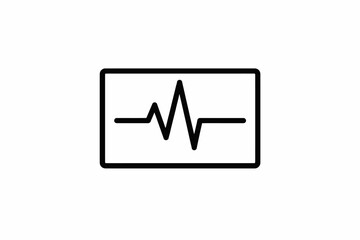 Heartbeat or pulse wave icon representing health, medical, and vital signs monitoring isolated on transparent background, isolated on white background, Vector