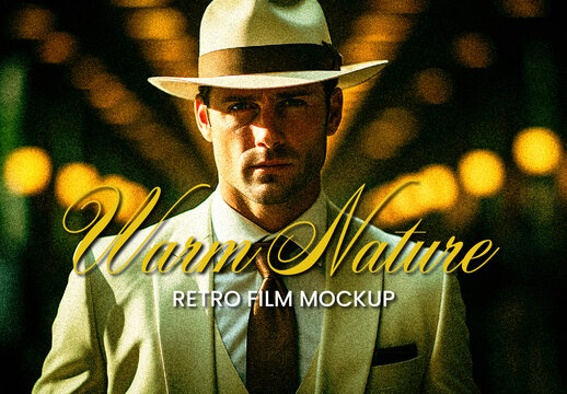 Retro Film Photo Effect Mockup