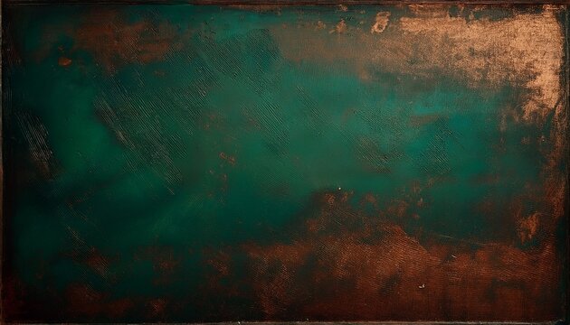 dark emerald green blending into deep bronze with a distressed vintage texture like tarnished metal