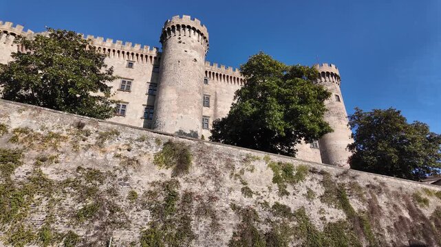 Low Angle View of Odescalchi Castle in Bracciano, Slow Motion