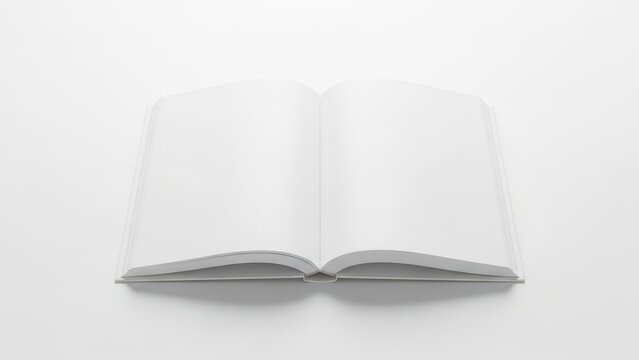 Open book on white background isolated on white background
