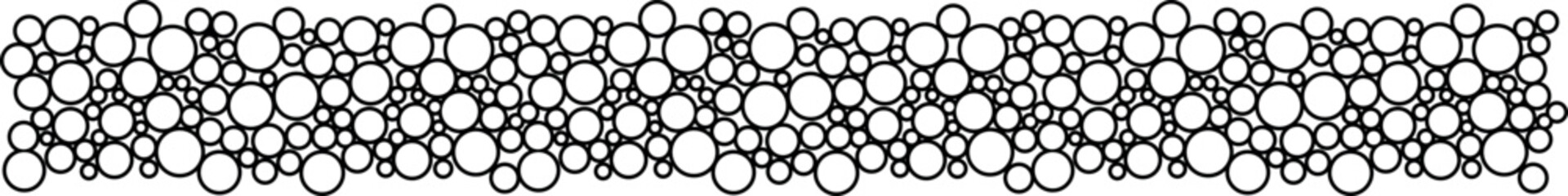 A seamless pattern of various sized circles in a repeating design