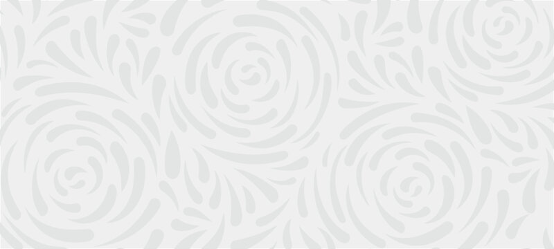 Gray swirling floral pattern on white background