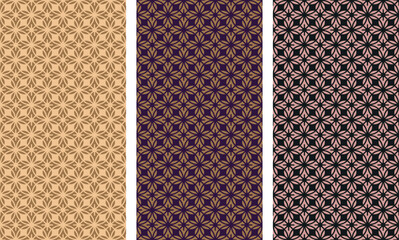 seamless geometric patterns with star shapes in various colors