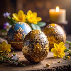 Fototapeta premium Eier mit Wachstechnik