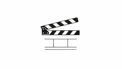 Classic film clapperboard for movie production and cinema.