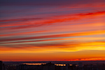 Sunset over the city