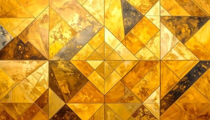 Geometric Gold Pattern - Abstract Design with Triangular Shapes.