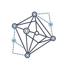 Network diagram illustrating interconnected nodes and lines representing complex relationships and structures