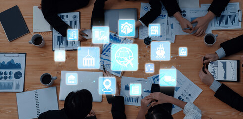 Global shipping icons show transport, loEnticeics, and cargo delivery. Global shipping connects...