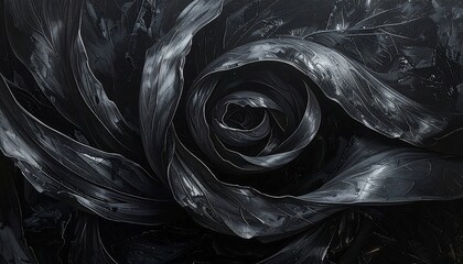 Abstract Black Rose - A Dark and Elegant Floral Design.
