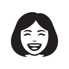 Smiling Woman Face Vector Illustration
