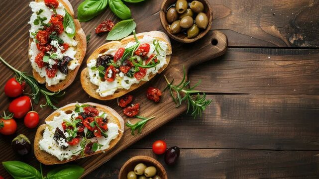 Video A wooden cutting board with fresh sliced bread, perfect for serving or as a decorative piece
