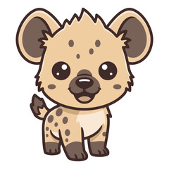 Fototapeta premium Cute baby hyena cartoon character vector illustration isolated on white background