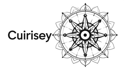 Cuirisey Logo Design with Compass Rose for Travel and Exploration.