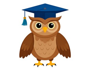 Wise Owl Ready for Graduation Day Celebration.