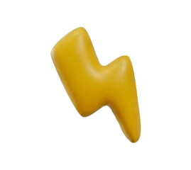 Lightning bolt 3D icon realistic vector illustration isolated on white background. Lightning strike.