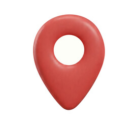 Geotag 3D vector icon. Realistic map pin orange color, front view. Travel app navigation symbol. GPS location mark.