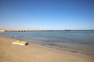 A wide angle shot of the Red Sea Beach