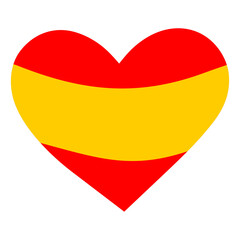 Spanish flag in the shape of a heart