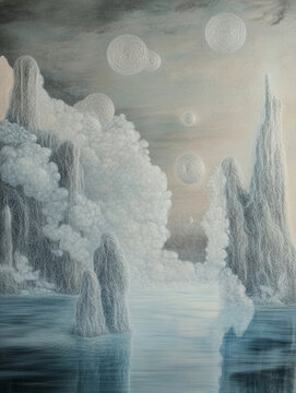 Surreal fantasy textural landscape