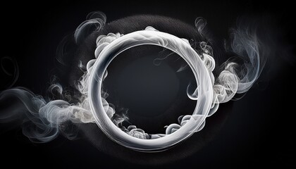 white smoke ring formation on black
