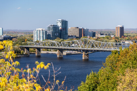Alexandra Bridge over the Ottawa River between Ottawa and Gatineau in Canada