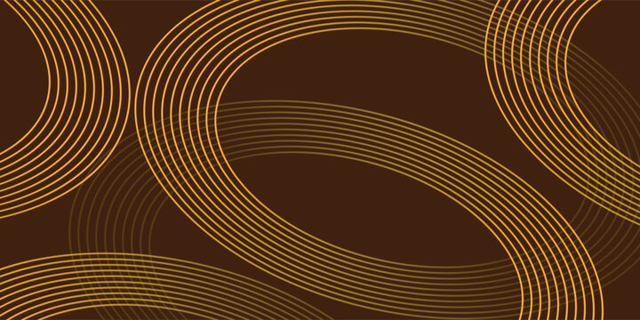 Brown & Gold Tech Ripples, Vector Illustration.