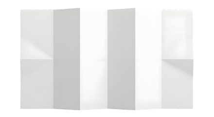 Blank Folded Paper PNG with Vertical and Horizontal Creases for Origami Layout Brochure and Map Design Mockups
